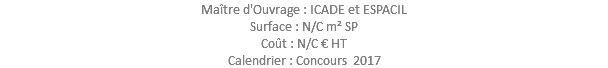 Maître d'Ouvrage : ICADE et ESPACIL Surface : N/C m² SP Coût : N/C € HT Calendrier : Concours 2017